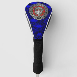 Clan MacLean Crest & Tartan Knot on Thistle Golf Head Cover