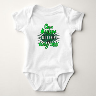 Clan MacLean Hunting Tartan Burst Birthyear Baby Bodysuit
