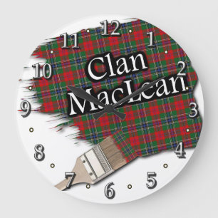 Clan MacLean Tartan Paint Brush Clock