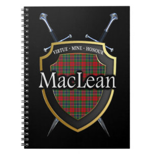 Clan MacLean Tartan Shield & Swords Notebook