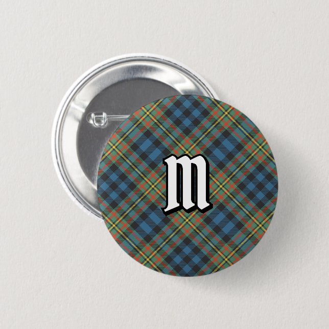 Clan MacLellan Ancient Tartan 2 Inch Round Button (Front & Back)