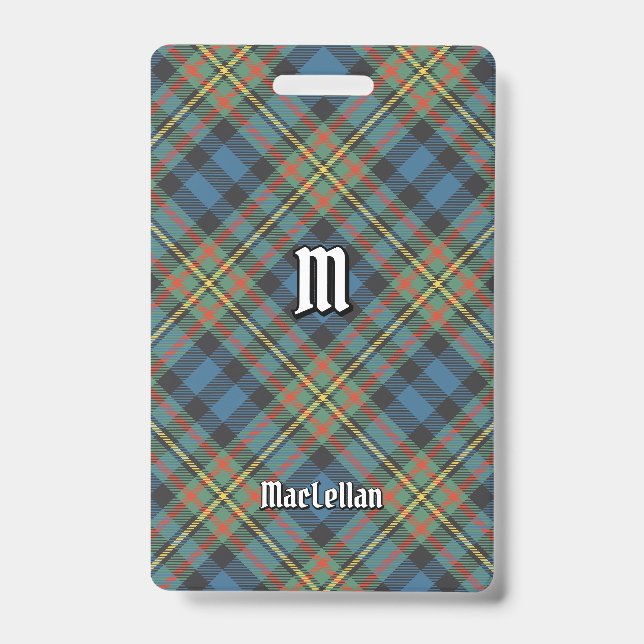 Clan MacLellan Ancient Tartan Badge (Front)