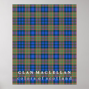 Clan MacLellan Colours of Scotland Tartan Poster