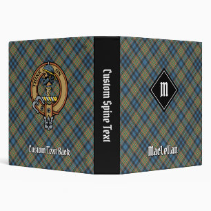Clan MacLellan Crest over Ancient Tartan Binder