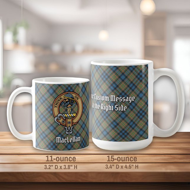 Clan MacLellan Crest over Ancient Tartan Coffee Mug (Creator Uploaded)