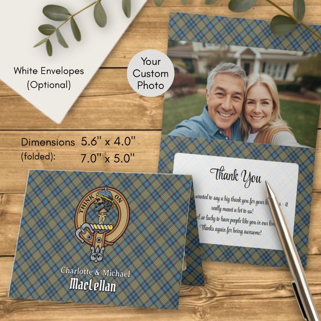 Clan MacLellan Crest over Ancient Tartan Invitation (Creator Uploaded)