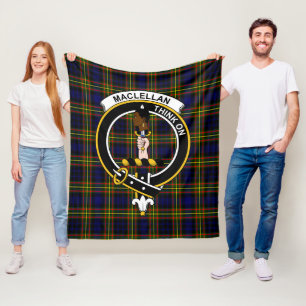 Clan MacLellan Modern Tartan Plaid Fleece Blanket