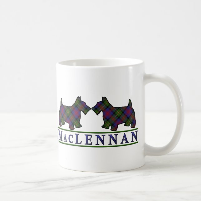 Clan MacLennan Tartan Scottish Scottie Dogs Coffee Mug (Right)