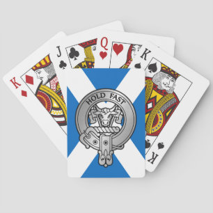Clan MacLeod Crest on Saltire Bicycle Playing Card