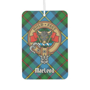 Clan MacLeod Crest over Hunting Tartan Air Freshener