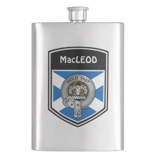 Clan MacLeod Crest & Tartan Hip Flask