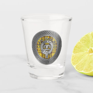 Clan MacLeod Crest & Tartan Knot Shot Glass