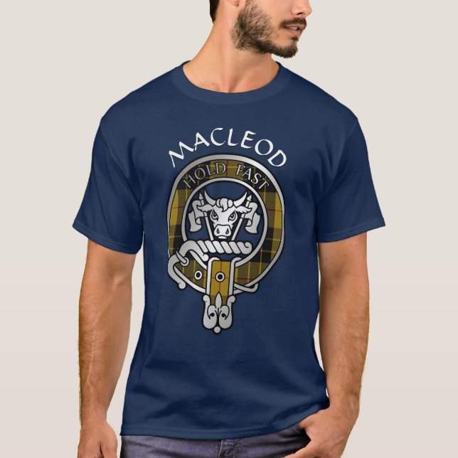 Clan MacLeod Crest & Tartan T-Shirt (Front)