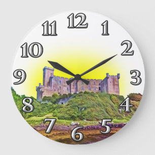 Clan MacLeod Dunvegan Castle Custom Sky Colour Large Clock