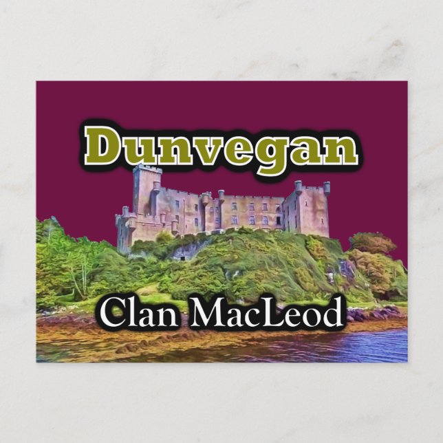 Clan MacLeod Dunvegan Castle Customize Sky Colour Postcard (Front)