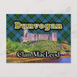 Clan MacLeod Dunvegan Castle Tartan Sky Postcard
