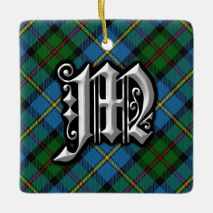 Clan MacLeod Letter M Monogram Tartan Ornament
