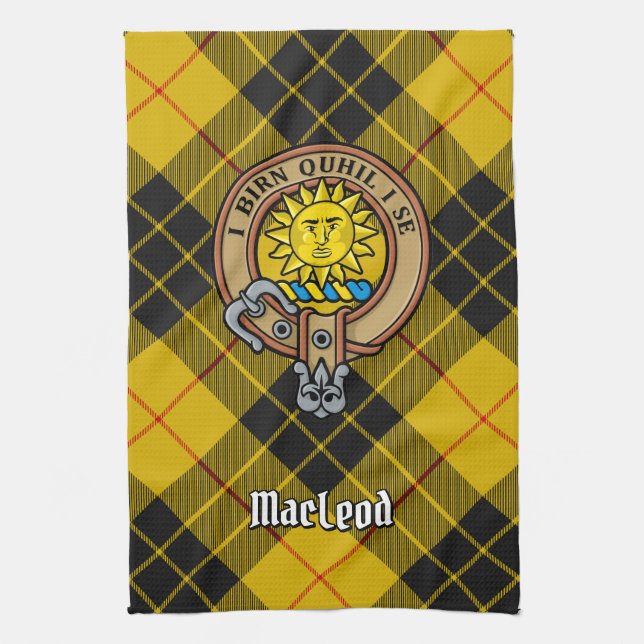 Clan MacLeod of Lewis Crest Kitchen Towel (Vertical)