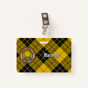Clan MacLeod of Lewis Crest over Tartan Badge