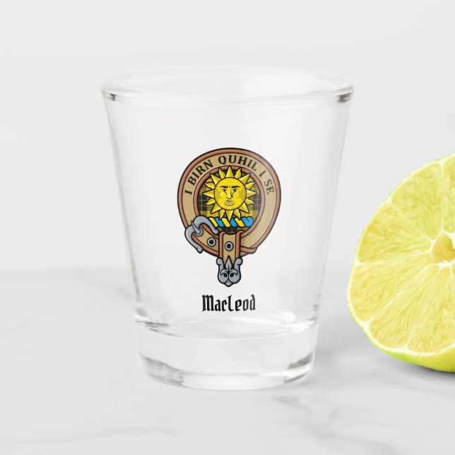Clan MacLeod of Lewis Crest Shot Glass (Front)