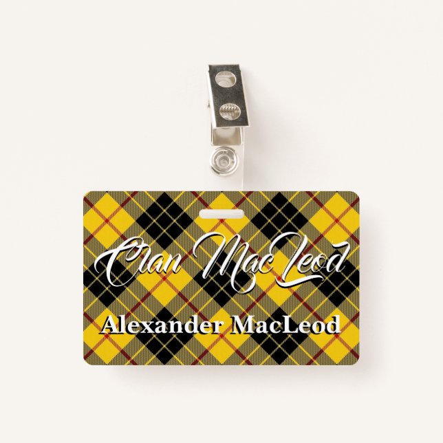 Clan MacLeod of Lewis Tartan Badge (Front with Clip)
