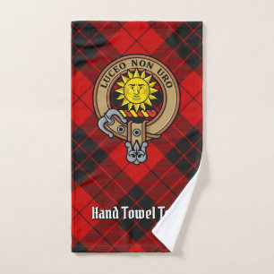 Clan MacLeod of Raasay Crest over Red Tartan Bath Towel Set