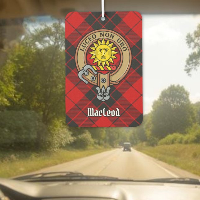 Clan MacLeod of Raasay Crest over Tartan Air Freshener (Creator Uploaded)