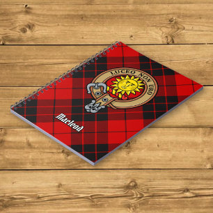Clan MacLeod of Raasay Crest over Tartan Notebook