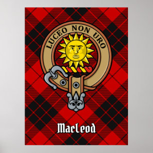 Clan MacLeod of Raasay Crest over Tartan Poster
