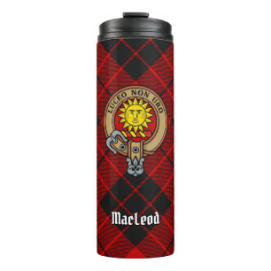Clan MacLeod of Raasay Crest over Tartan Thermal Tumbler