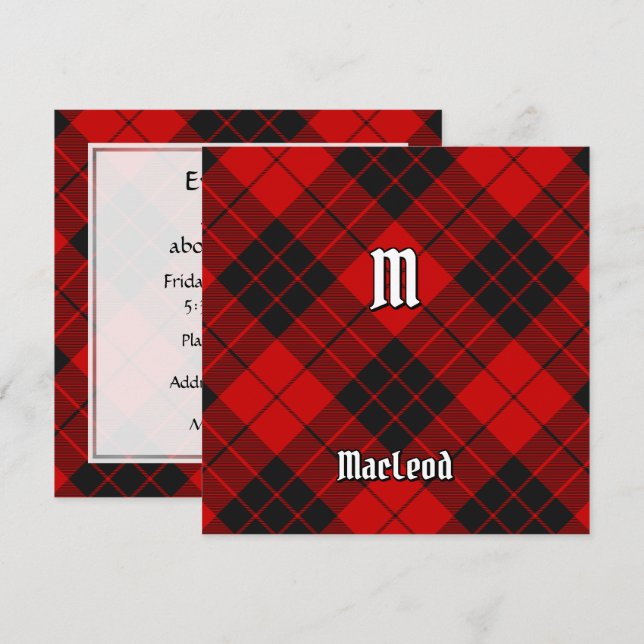 Clan Macleod of Raasay Tartan Invitation (Front/Back)