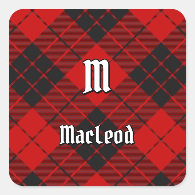 Clan Macleod of Raasay Tartan Square Sticker (Front)