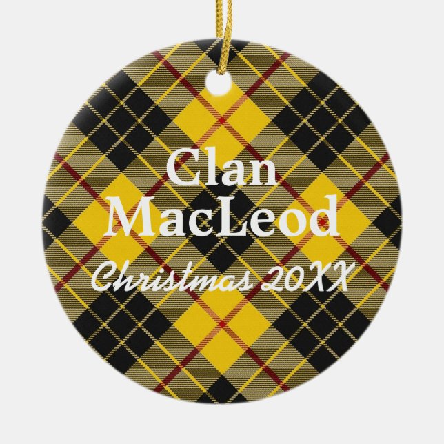 Clan MacLeod Scottish Tartan Ceramic Ornament (Front)