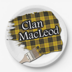 Clan MacLeod Scottish Tartan Paint Brush Paper Plate