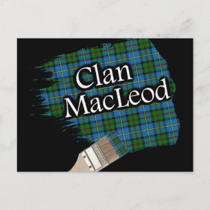 Clan MacLeod Scottish Tartan Paint Brush Postcard