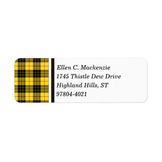 Clan MacLeod Tartan écossais jaune et noir (Devant)