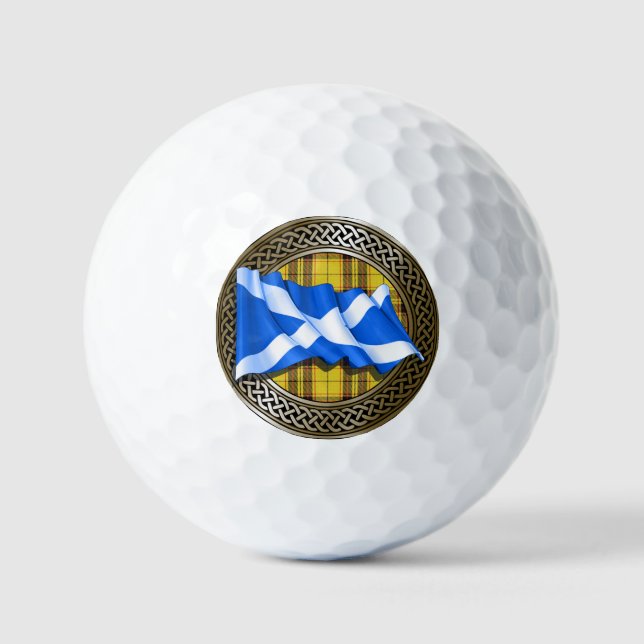 Clan MacLeod Tartan Knot & Flag Golf Balls (Front)
