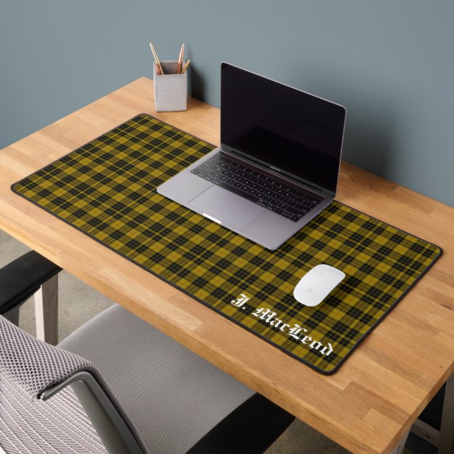 Clan MacLeod Tartan Pattern Personalized Desk Mat (Office 2)