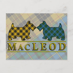 Clan MacLeod Tartan Scottie Dogs Postcard