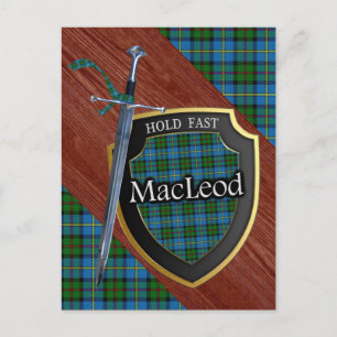 Clan MacLeod Tartan Sword & Shield Postcard