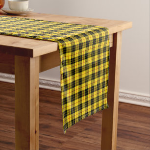 Clan MacLeod Yellow and Black Scottish Tartan Short Table Runner