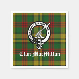 Clan MacMillan Crest Badge and Tartan Napkin