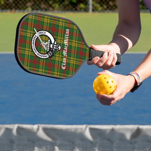 Clan MacMillan Crest Badge & Tartan  Pickleball Paddle (Insitu)