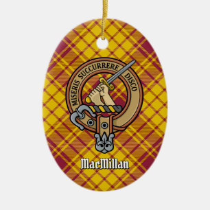 Clan MacMillan Crest over Dress Tartan Ceramic Ornament