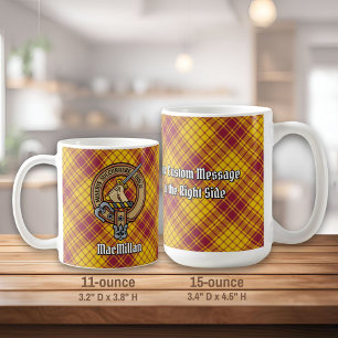 Clan MacMillan Crest over Dress Tartan Coffee Mug