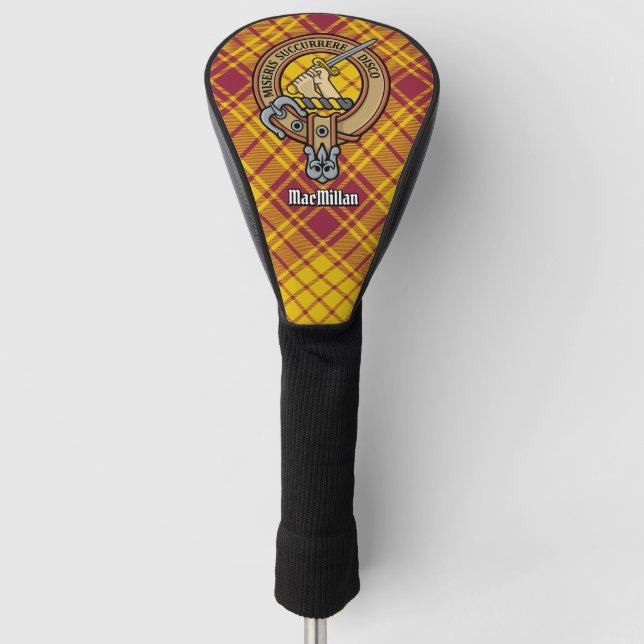 Clan MacMillan Crest over Dress Tartan Golf Head Cover (Front)