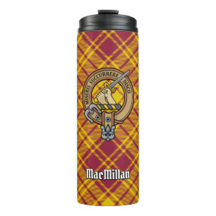 Clan MacMillan Crest over Dress Tartan Thermal Tumbler