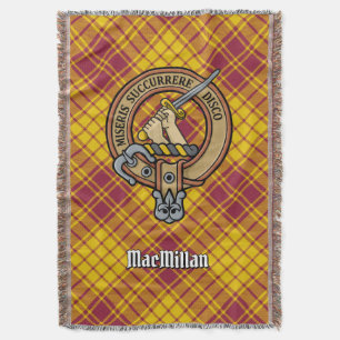 Clan MacMillan Crest over Dress Tartan Throw Blanket