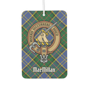 Clan MacMillan Crest over Hunting Tartan Air Freshener