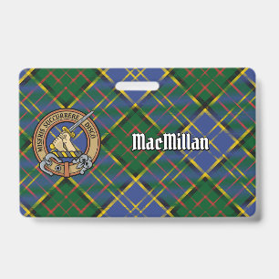 Clan MacMillan Crest over Hunting Tartan Badge